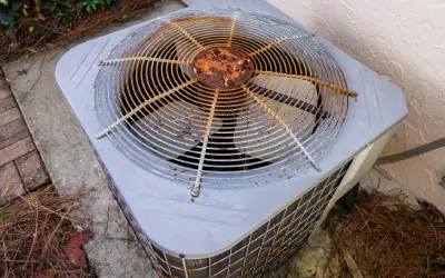 old ac outside portland house before unit replacement by all seasons heating and cooling